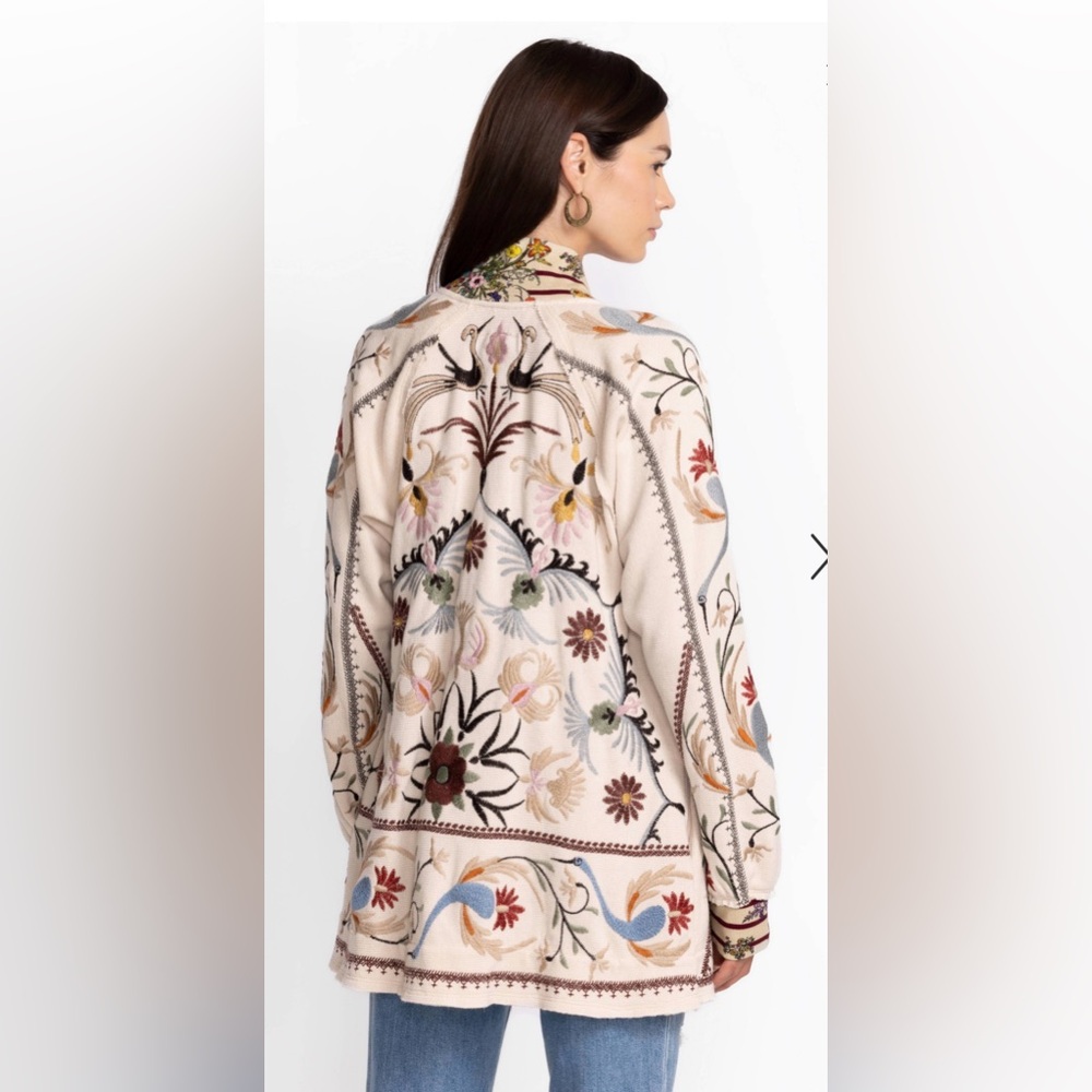 Johnny Was women’s GAIA JACKET Embroidered Floral Knit size XS artsy, whimsical - Picture 2 of 10